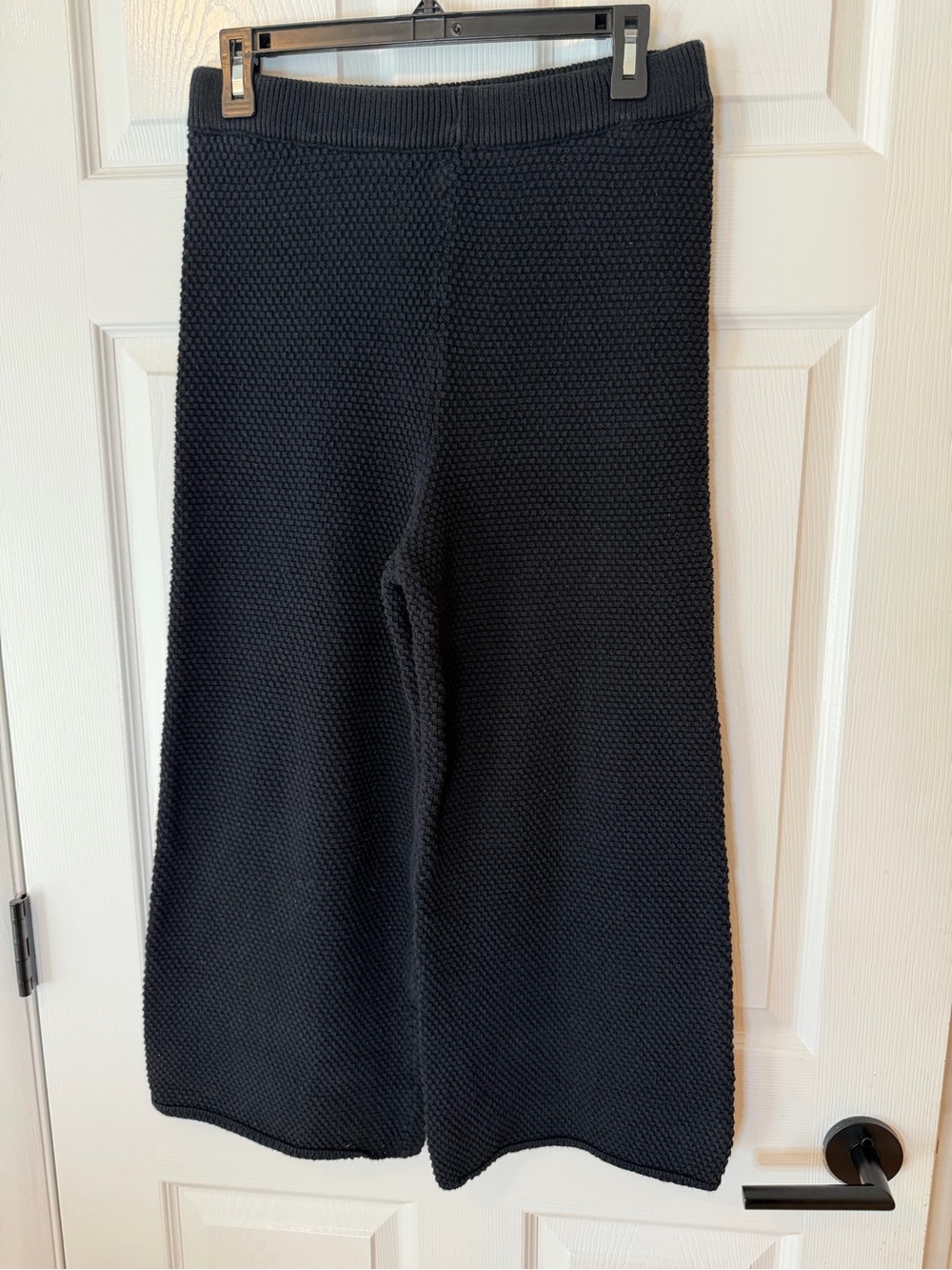 Free People Beach Black Knit Wide-Leg Pants